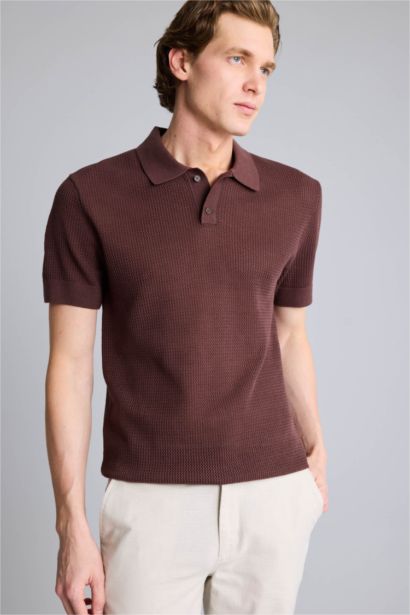 Standard Fit Knitwear Short Sleeve Polo T-Shirt