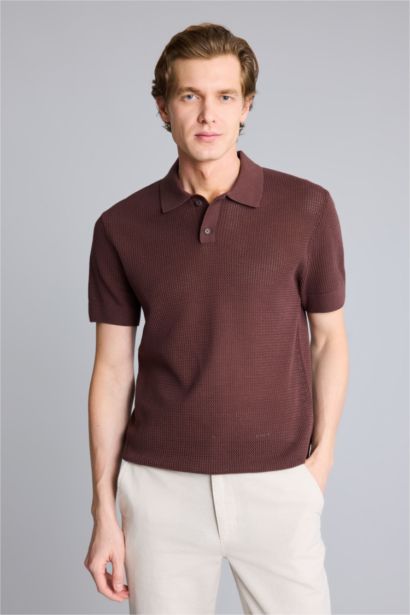 Standard Fit Knitwear Short Sleeve Polo T-Shirt