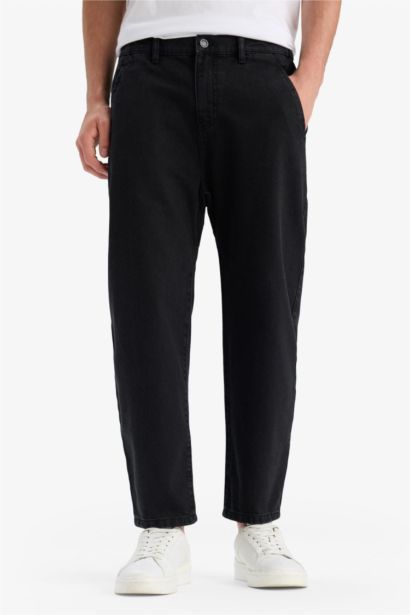 Slouchy Fıt Geniş Paça Yıkamalı Jean Pantolon