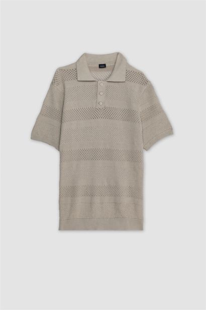 تيشيرت بولو تريكو قطن نص كم قصة عادية