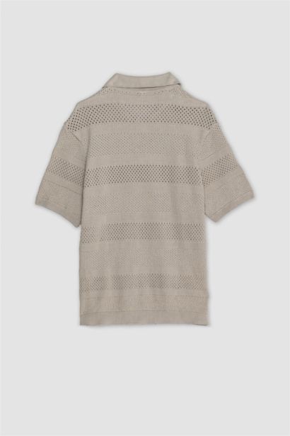 تيشيرت بولو تريكو قطن نص كم قصة عادية