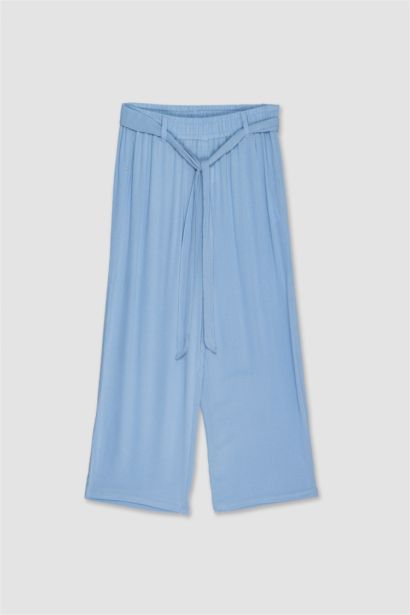 بنطلون كابري كولوت فيت بخصر مطاطي برجل عادية