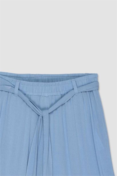 بنطلون كابري كولوت فيت بخصر مطاطي برجل عادية