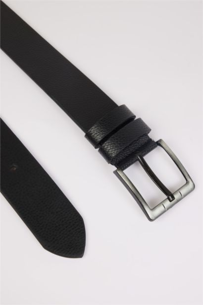 Ceinture en simili cuir avec boucle rectangulaire pour homme