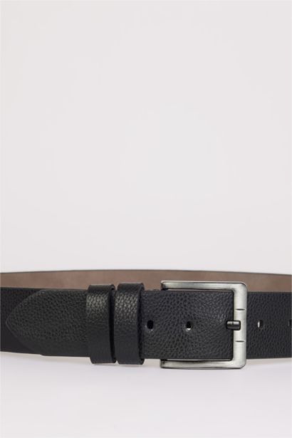 Ceinture en simili cuir avec boucle rectangulaire pour homme
