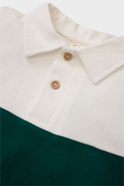 Baby Boy Color Block Pique Short Sleeve Polo T-Shirt