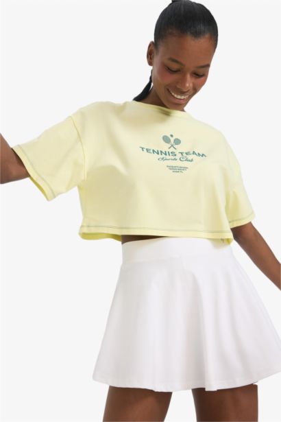 T-shirt oversize imprimé au dos à col rond et manches courtes de DeFactoFit