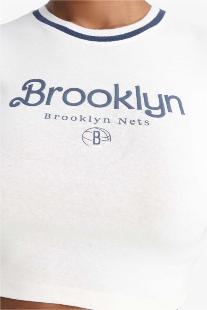 DeFactoFit NBA New York Knicks Slim Fit Crew Neck Ribbed T-Shirt