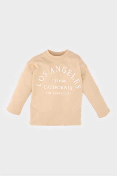 تيشيرت بيبي اولادي كم طويل قصة عادية بياقة مستديرة