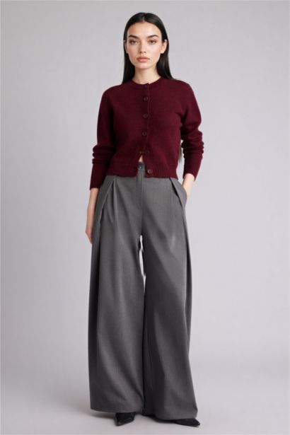 Regular Fit Crew Neck Cardigan