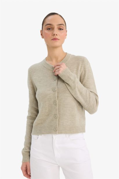 Кардиган Regular Fit с круглым вырезом