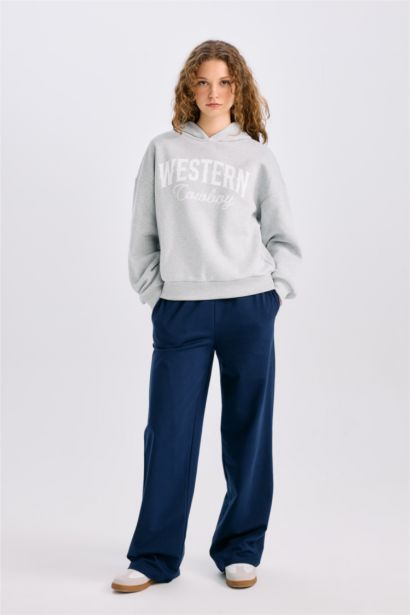 Oversize Fit Printed Long Sleeve Sweatshirt