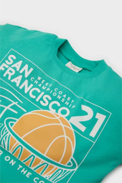 تيشيرت أولاد كم طويل قصة عادية برقبة مستديرة