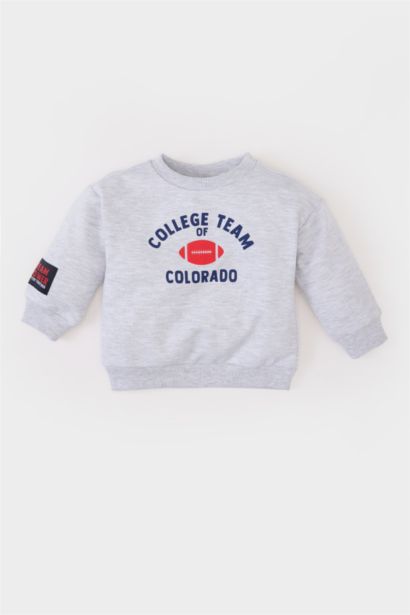 Bisiklet Yaka Baskılı Sweatshirt Erkek Bebek