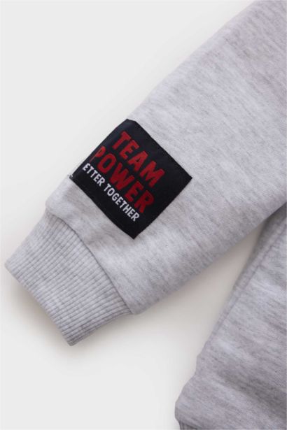 Bisiklet Yaka Baskılı Sweatshirt Erkek Bebek