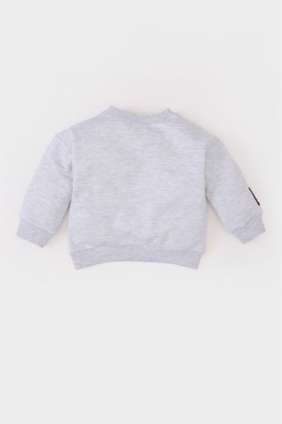 Bisiklet Yaka Baskılı Sweatshirt Erkek Bebek