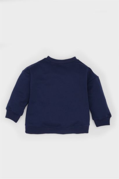 Baby Boy Regular Fit Crew Neck Dinosaur Printed Sweatshirt