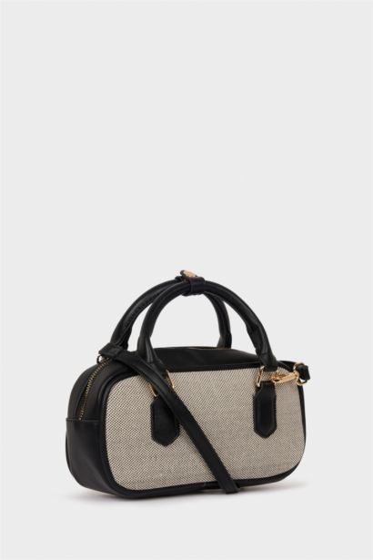 Sac d’épaule en simili cuir aspect toile pour femme