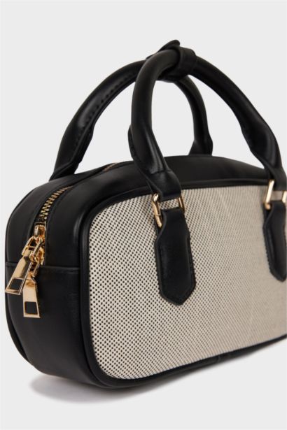 Sac d’épaule en simili cuir aspect toile pour femme