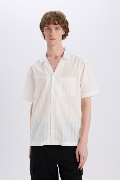Regular Fit Apache Neck Short Sleeve Shirt