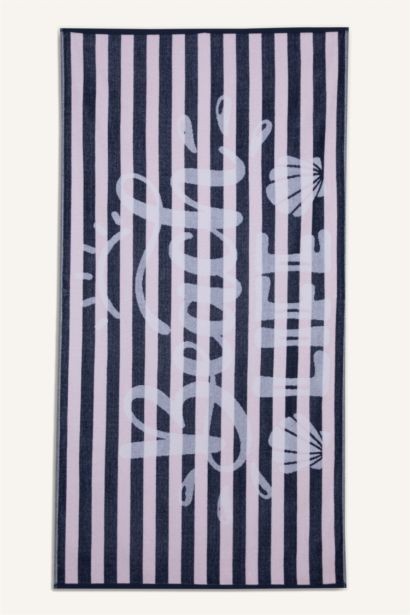 Desenli Pamuklu Plaj Havlusu