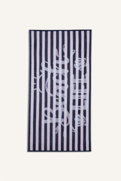 Desenli Pamuklu Plaj Havlusu