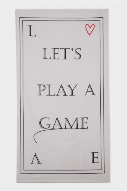 Kadın Desenli Pamuklu Plaj Havlusu