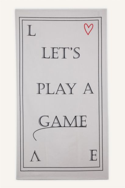 Kadın Desenli Pamuklu Plaj Havlusu