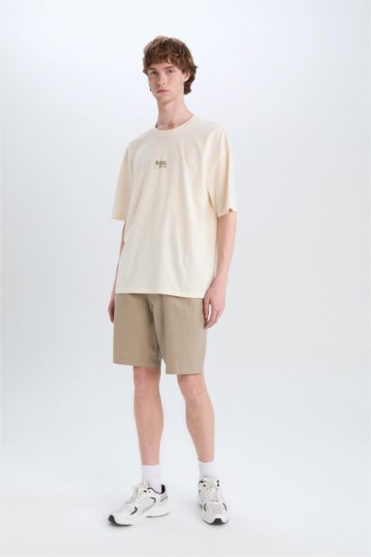 Cotton Oversize Fit Crew Neck Printed T-Shirt