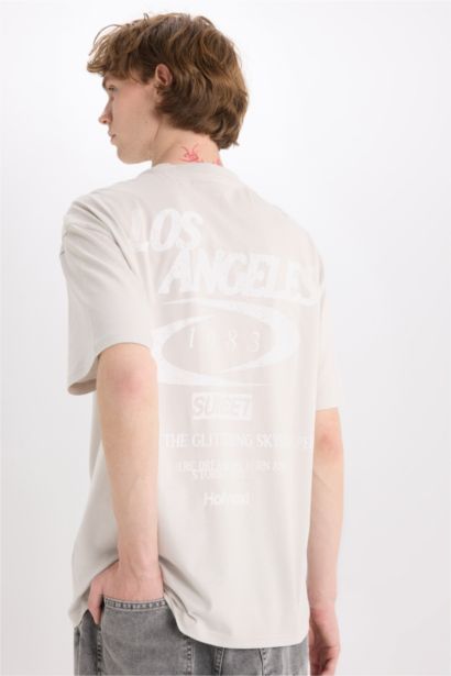 Cotton Boxy Fit Crew Neck Printed T-Shirt