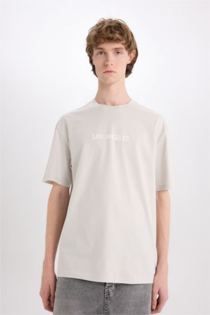 Cotton Boxy Fit Crew Neck Printed T-Shirt