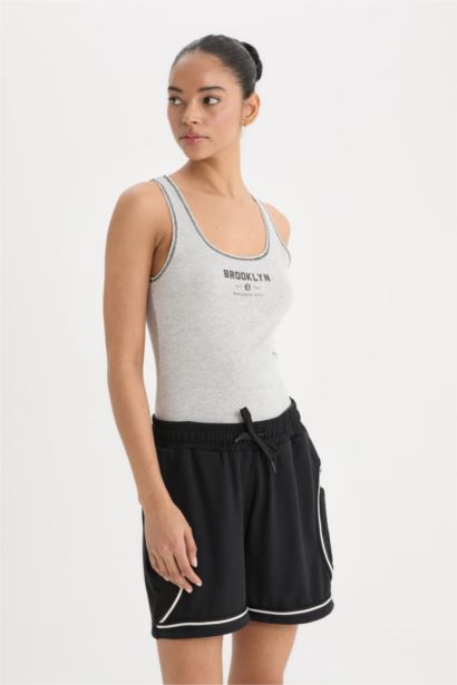 DeFactoFit NBA Brooklyn Nets Standard Fit Ribbed Sports Tank Top