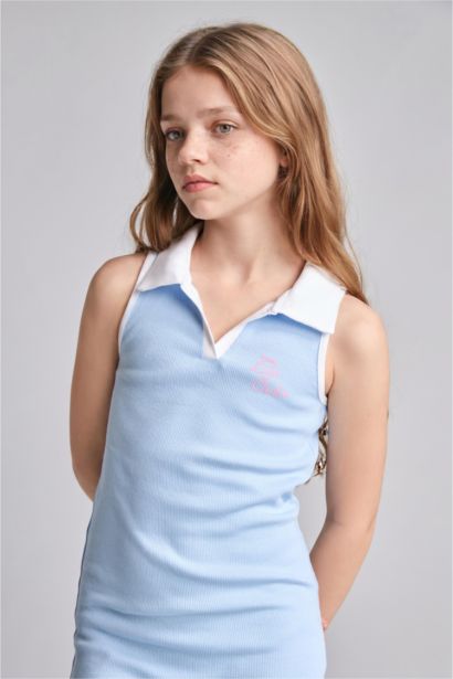 Kolsuz Fitilli Mini Elbise Kız Çocuk