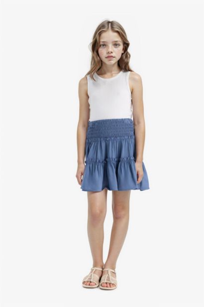 Детская Юбка Из Вискозы с Вышивкой и Воланами