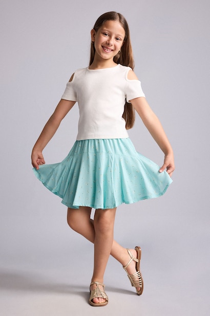 Girl Viscose Mini Skirt