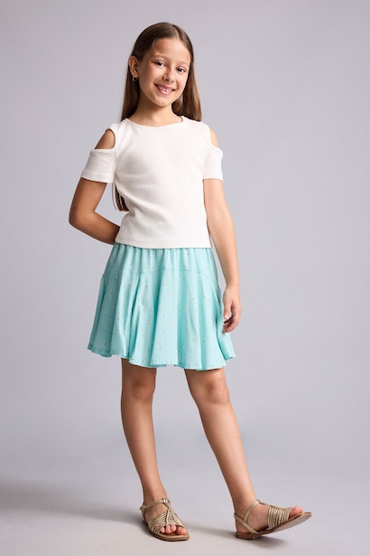 Girl Viscose Mini Skirt