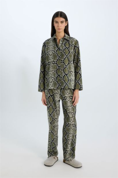 سيت بجامة قصة عادية ردن طويل من Fall in Love - قطعتين