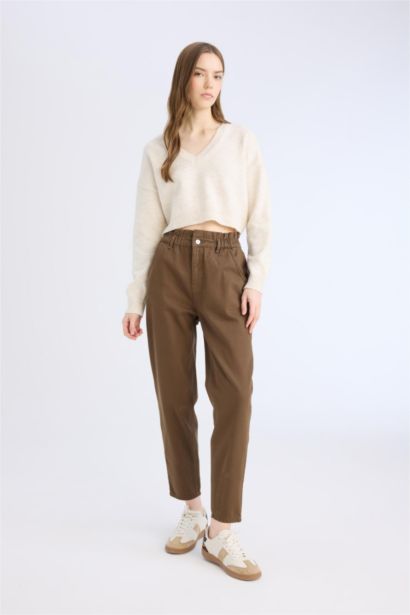 بنطرون جينز بيبرباج بخصر مطاطي