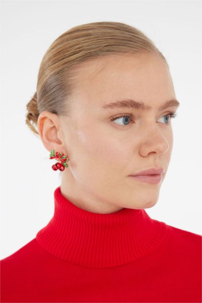 Kadın Yılbaşı Ağacı Temalı Küpe