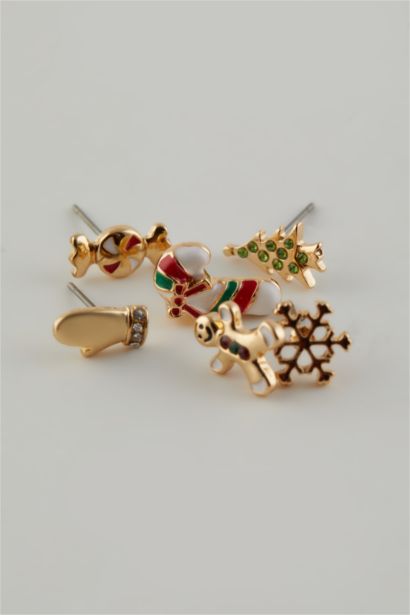 Woman 6 Piece Christmas Themed Earrings