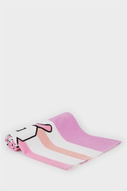 Kız Çocuk Çizgili Pamuklu Plaj Havlusu