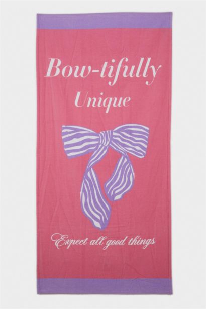 Girl Slogan Printed Cotton Beach Towel