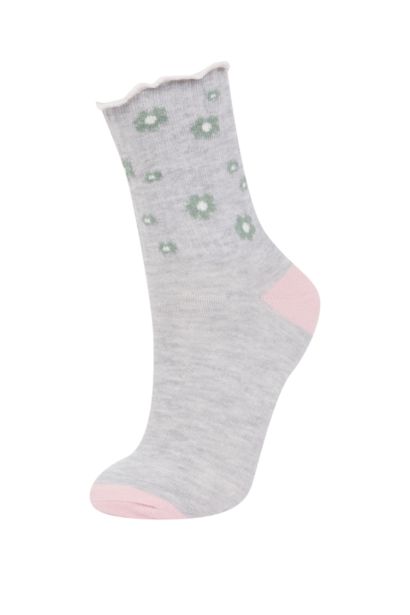 Kız Çocuk Fırfırlı 3'lü Pamuklu Uzun Çorap