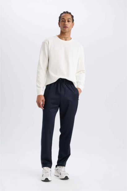 Sporcu Jogger Eşofman Altı Slim Fit Dar Kesim Standart Paça Skuba Dalgıç Kumaş Beli Lastikli