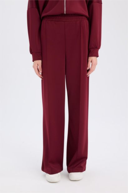 Wide Leg Basic Elastic Waist Sweatpants