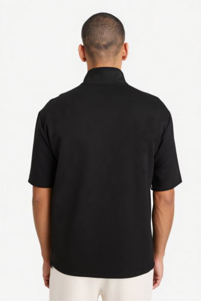 DeFactoFit Standard Fit Zippered Sports Scuba Fabric T-Shirt