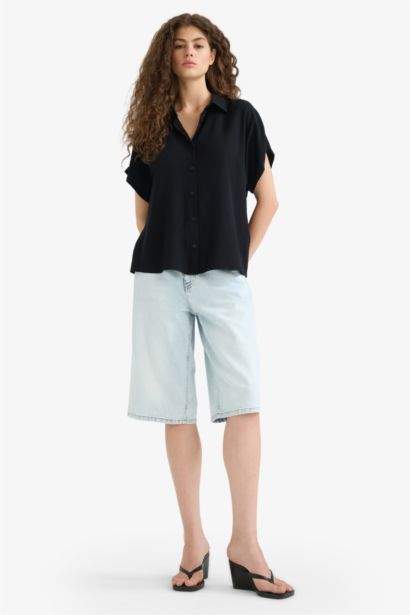 Regular Fit Viscose Short Sleeve Shirt