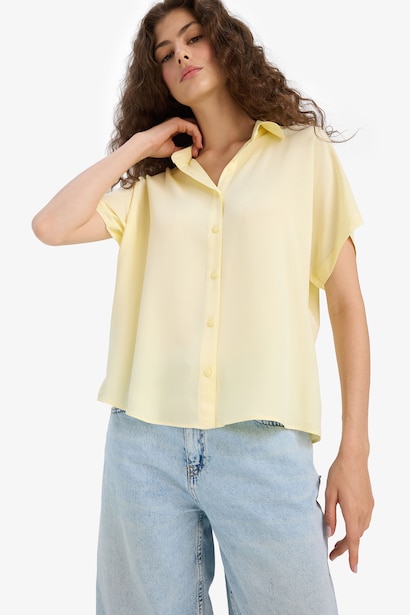 Regular Fit Viscose Short Sleeve Shirt