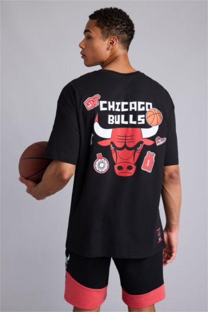 T-shirt NBA Chicago Bulls oversize à col rond et manches courtes