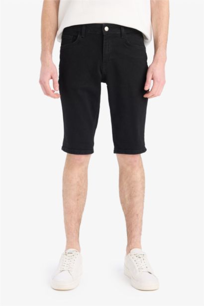 Slim Fit Denim Bermuda Shorts